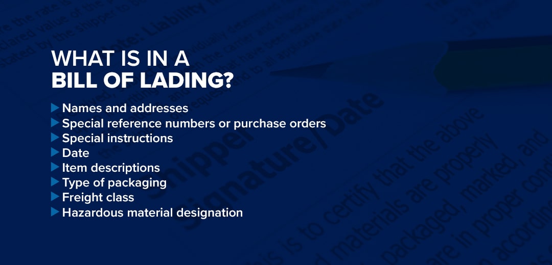 What Is in a Bill of Lading?