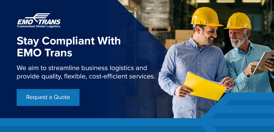 call to action button with stay compliant with emo trans request a quote 