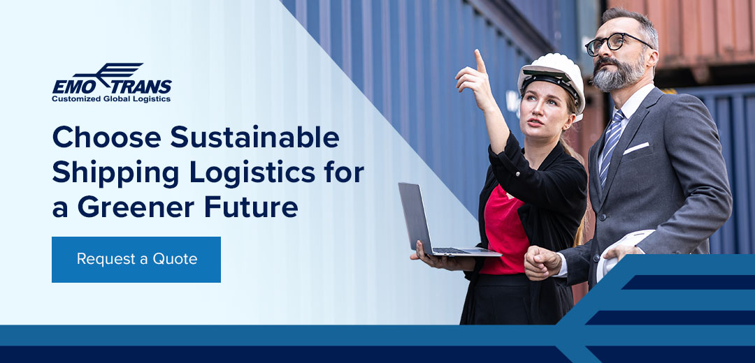 choose sustainable shipping logistics for a greener future call to action button 