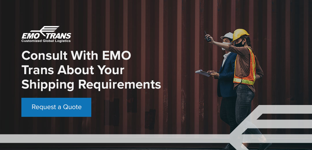 call to action to consult with emo trans for shipping requirements