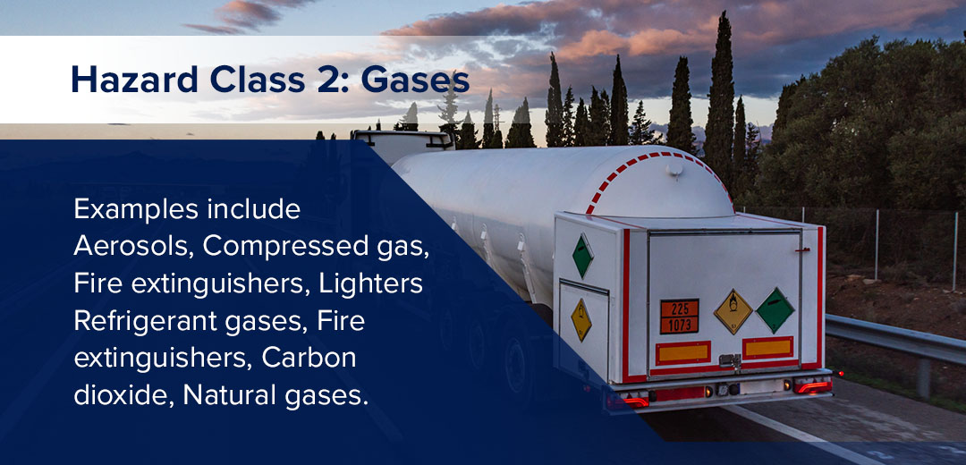 A truck carrying gases